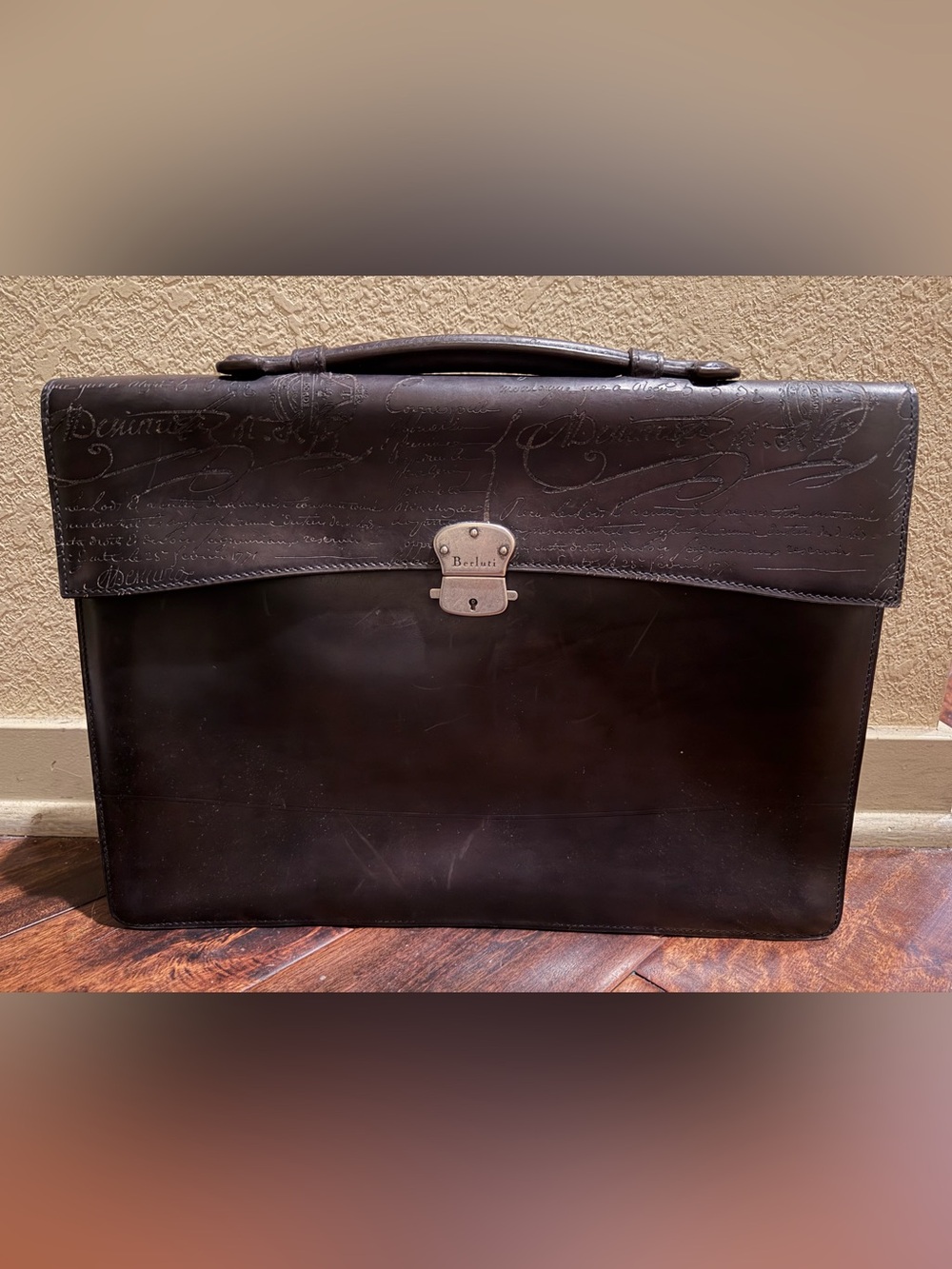 Berluti Black Leather Briefcase